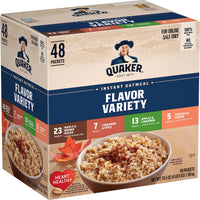 Thumbnail for Quaker Instant Oatmeal, 4 Flavor Variety Pack, Individual Packets, 48 Count