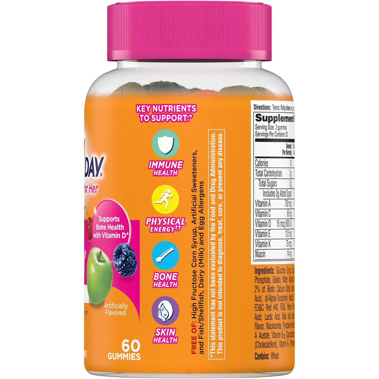 One A Day Vitacrave For H Size 60ct One A Day Vitacrave Teen For Her 60ct (Pack of 4)