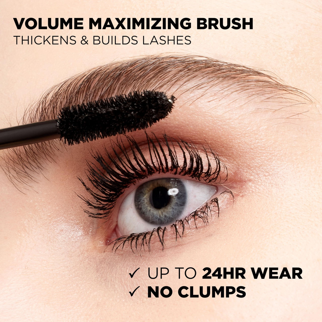 L'Oreal Paris Makeup Voluminous Original Washable Bold Eye Volume Building Mascara, Builds Lashes up to 2X Natural Thickness, Smudge Free, Clump Free, Carbon Black, 2 count