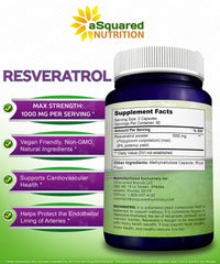 Thumbnail for 100% Natural Resveratrol - 1000mg Per Serving Max Strength (180 Capsules) Antioxidant Supplement, Trans-Resveratrol Pills for Heart Health & Pure, Polyphenols