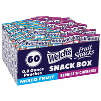 Thumbnail for Welch's Fruit Snacks, Mixed Fruit & Berries 'N Cherries Variety Pack, Great for School Lunches, Bulk Pack, Individual Single Serve Bags, 0.8 oz (Pack of 60)