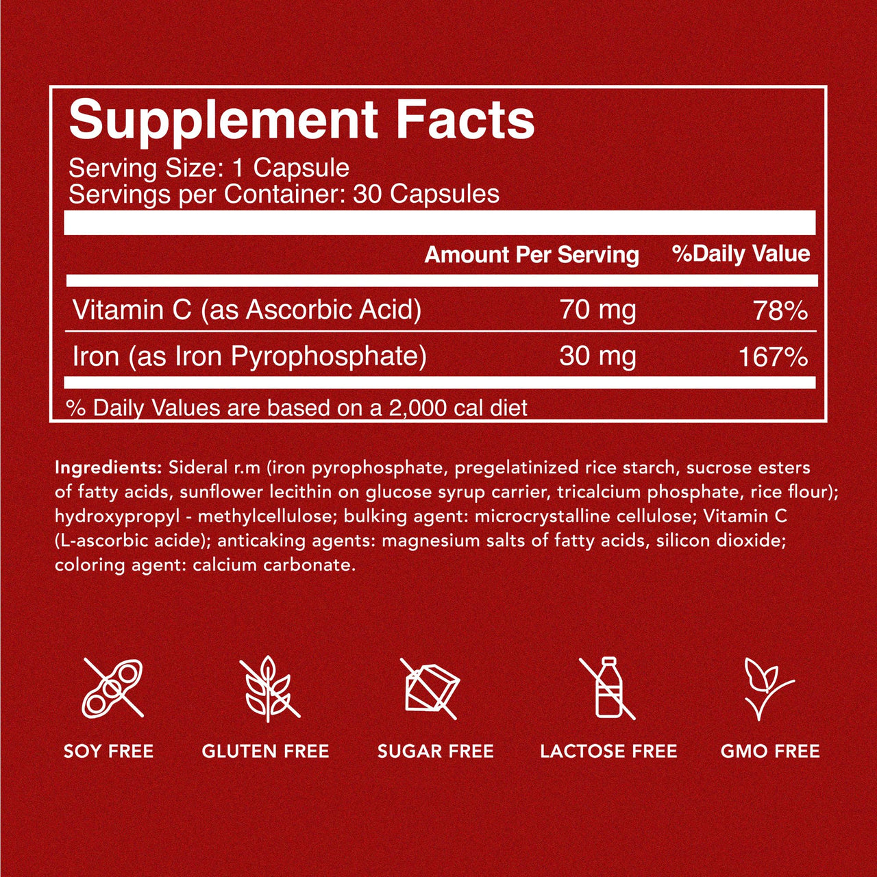 SiderAL Forte Sucrosomial Iron Supplement for Women and Men - Clinically Proven to Increase Levels without Side Effects, Gentle on Stomach, 7x Higher Absorption for Anemia & Energy, Vitamin C, 30ct