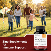 Thumbnail for Sandhu's Zinc Quercetin 120 Vegetarian Capsules (Pack of 1) | High Absorption Zink Supplements for Immunity and Seasonal Allergy | Antioxidant Immune Support for Men and Women | Easy to Swallow