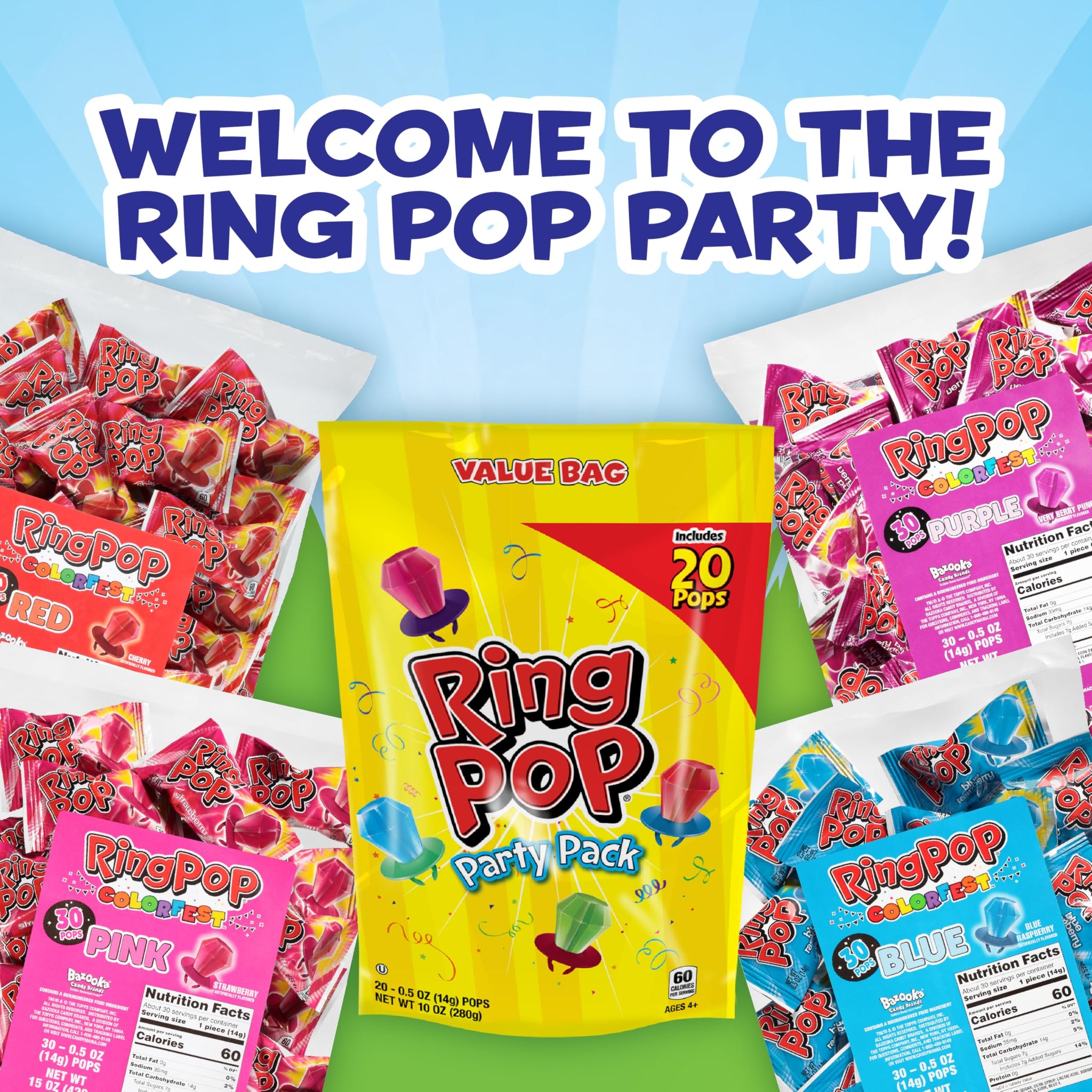 Buy Ring Pop Candy, Easter Lollipops, 50 Ct Party Favors in Assorted ...
