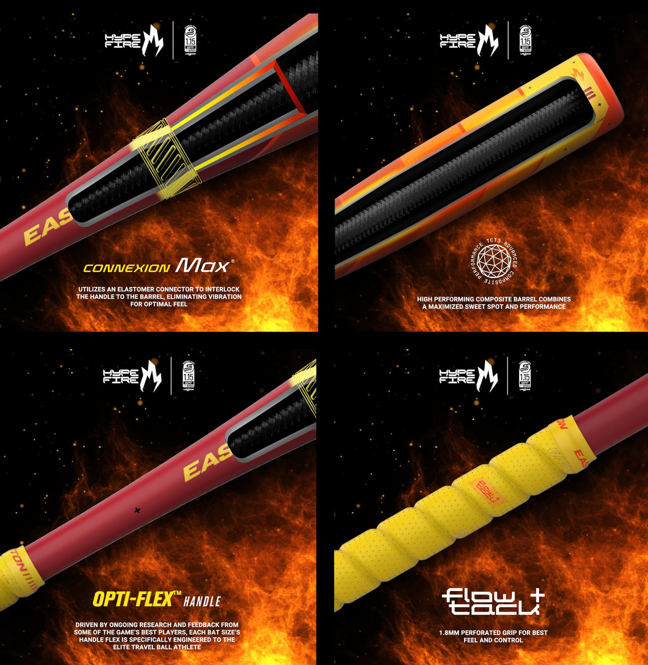 Easton | 2025 | Hype FIRE Baseball Bat | USSSA | -10 Drop | 2 3/4' Barrel | 29 inch