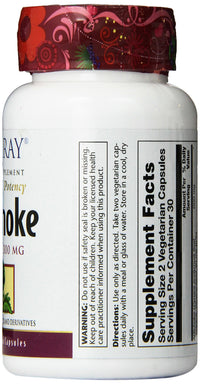 Thumbnail for SOLARAY Artichoke Leaf Extract Capsules 600 mg - Artichoke Supplement for Men & Women, Supports Liver, Digestive & Heart Health, Herbal Support for Adults, Vegan - 60 Veg Caps