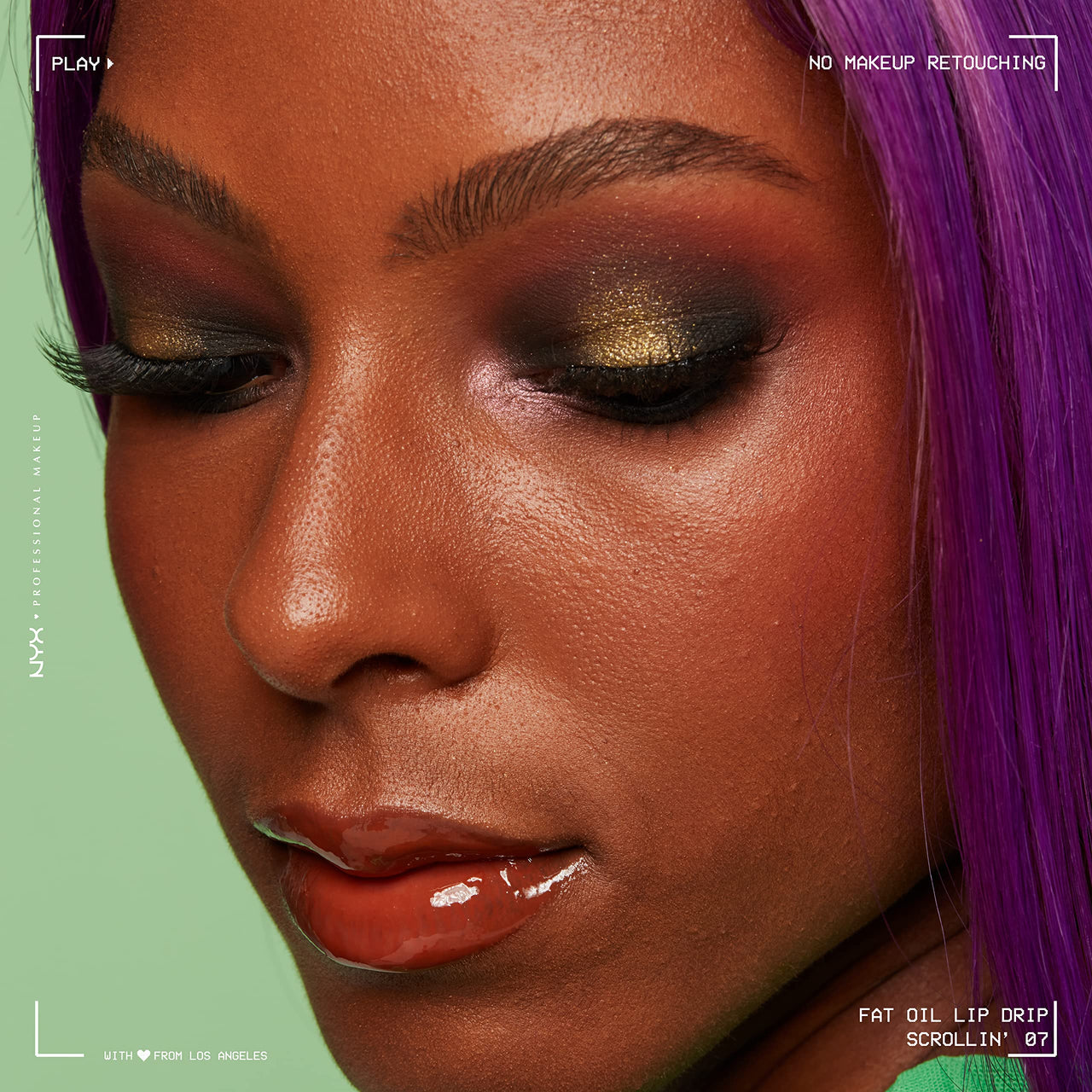 NYX PROFESSIONAL MAKEUP Fat Oil Lip Drip, Moisturizing Lip Oil Gloss, Vegan Tinted Formula, Up to 12 HR Hydration - Scrollin' (Deep Caramel)