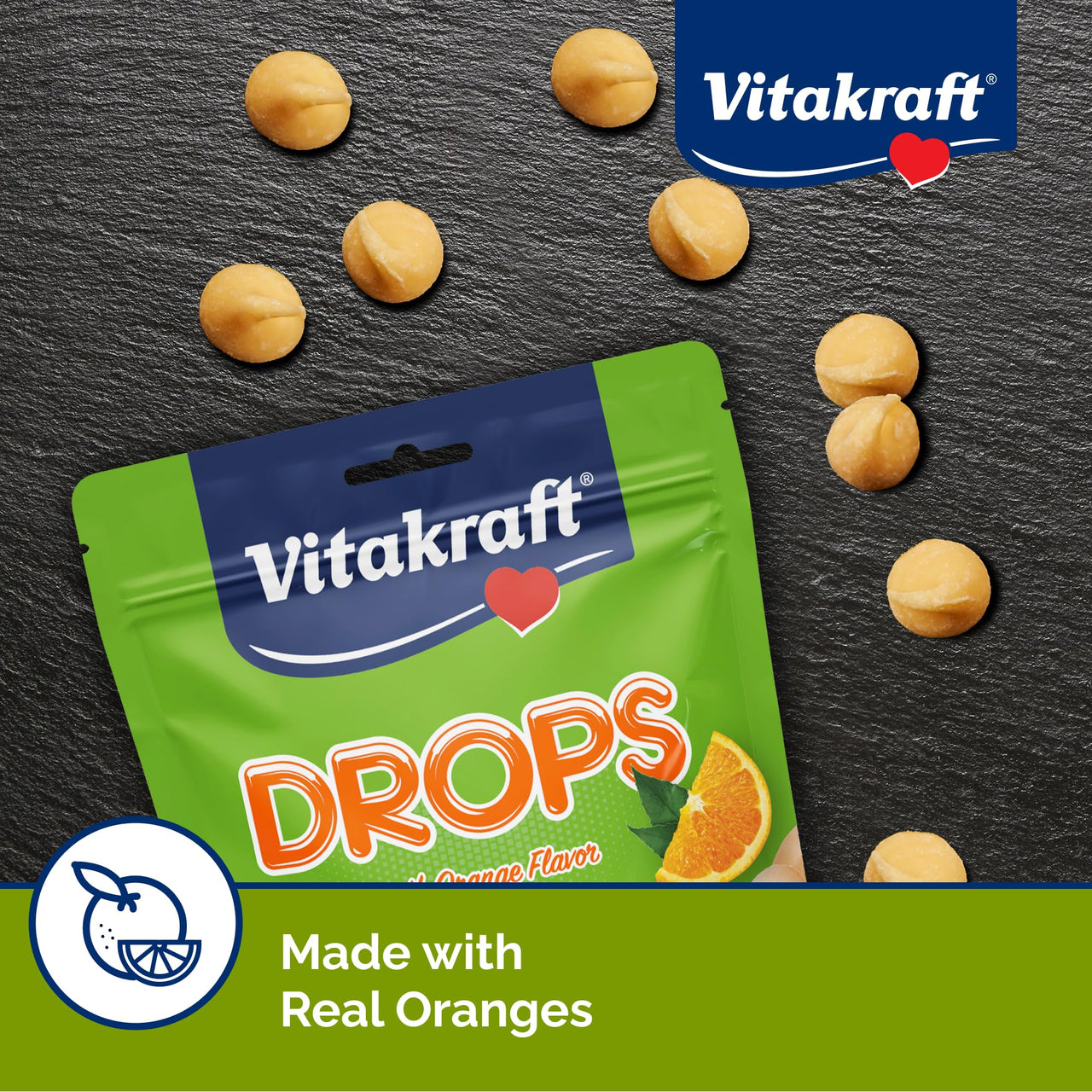 Vitakraft Drops with Orange Flavor Guinea Pig Treats 5.3 oz Bag Delicious Yogurt Enriched Snacks with Vitamin C Essential Nutrients and Wholesome Nourishment for Small Pets