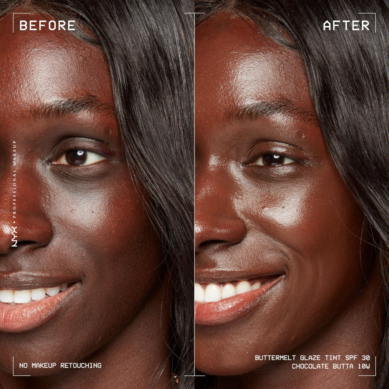 NYX PROFESSIONAL MAKEUP Buttermelt Glaze Soft Glow Skin Tint + SPF 30, Up To 12HR Wear, 10 Chocolate Butta