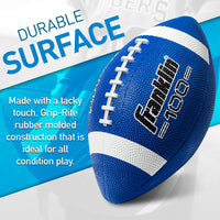 Thumbnail for Franklin Sports Grip-Rite 100 Rubber Junior Football - Blue