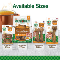 Thumbnail for Nylabone Healthy Edibles Broth Bone Natural Dog Chews Long Lasting Treats Ham Flavor Small/Regular - Up to 25 Ibs. (4 Count)