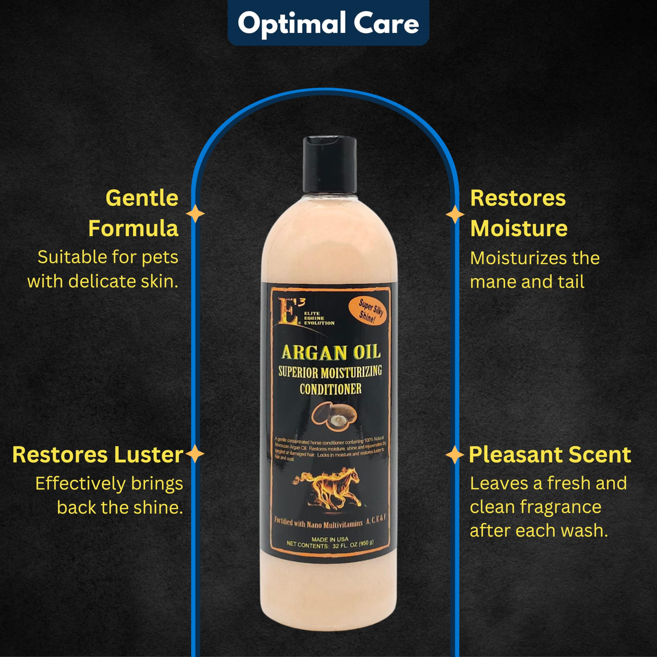 E3 Argan Oil Conditioner - Ideal for Dry, Damaged Hair, Leave-in or Rinse-Out, Strengthens, Moisturizes, Prevents Breakage, Split Ends, Nourishes Skin