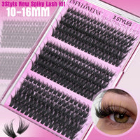 Thumbnail for TNFVLONEINS Lash Clusters Wispy Eyelash Clusters Spiky Individual Lashes Clusters D Volume Cluster Eyelash Extensions DIY Cluster Extension Thick Eyelash Cluster (10-16MM,3 Styles)