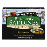 Thumbnail for Crown Prince One Layer Brisling Sardines in Oil, No Salt Added, 3.75-Ounce Cans (Pack of 12)
