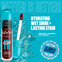 Thumbnail for NYX PROFESSIONAL MAKEUP Lip IV Hydrating Glossy Lip Stain with 12HR Hydration - Water Bout Wine (Red)