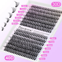 Thumbnail for Pawotence Lash Extension Kit DIY 280pcs Lash Clusters Eyelash Extension Kit, 9-16mm 30D 40D Individual Lashes Kit with Lash Bond and Seal, Lash Tweezers for Self Use (30D&40D, 0.07D, 9-16mm, Kit)