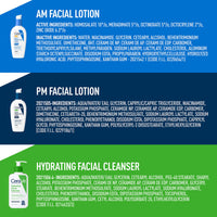 Thumbnail for CeraVe AM Face Moisturizer with SPF, PM Face Moisturizer & Hydrating Face Wash Skin Care Routine for Morning & Night | Travel Size Toiletries | 3oz Lotion + 3oz Lotion + 3oz Cleanser