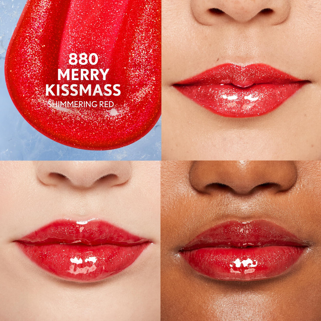 Covergirl Clean Fresh Yummy Plumper Lip Gloss, 880 Merry Kissmass, Shiny Gloss, Vegan Formula, Easy to Apply, Minty Flavor, 0.33oz