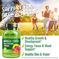 Thumbnail for NATURELO Multivitamins for Teenage Girls/Boys, 60 Capsules, Whole Food Multivitamin with Minerals, Non-GMO, Vegetarian