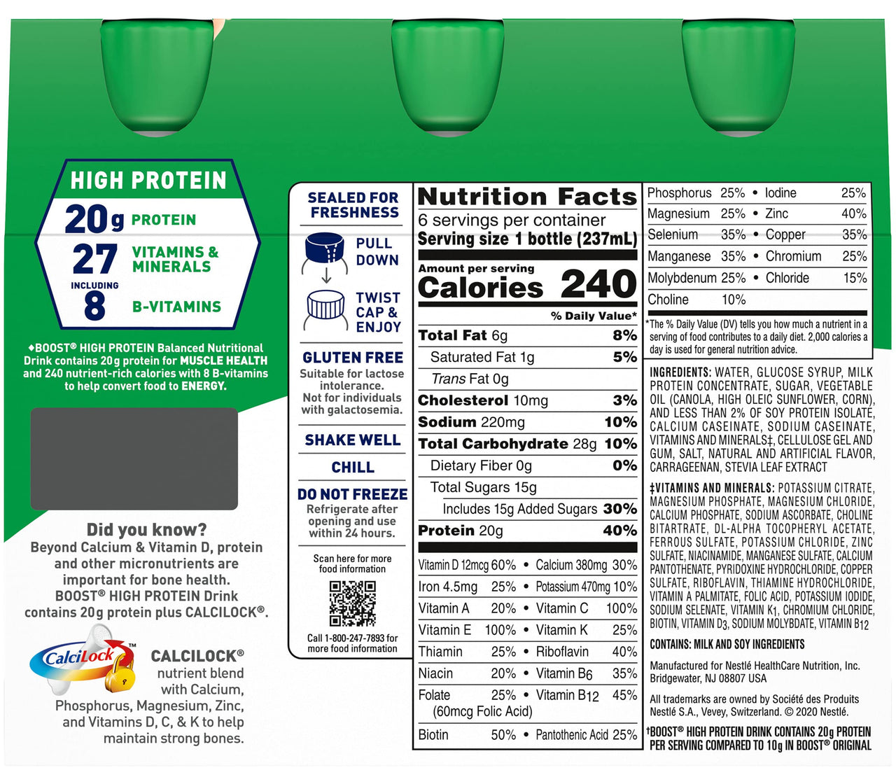 Boost Complete High Protein Nutritional Drink (6 Count (Pack of 2), Strawberry)