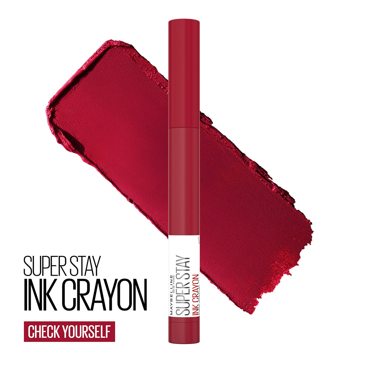 Maybelline Super Stay Ink Crayon Matte Longwear Lipstick Makeup, 125 Check Yourself, 0.04 oz