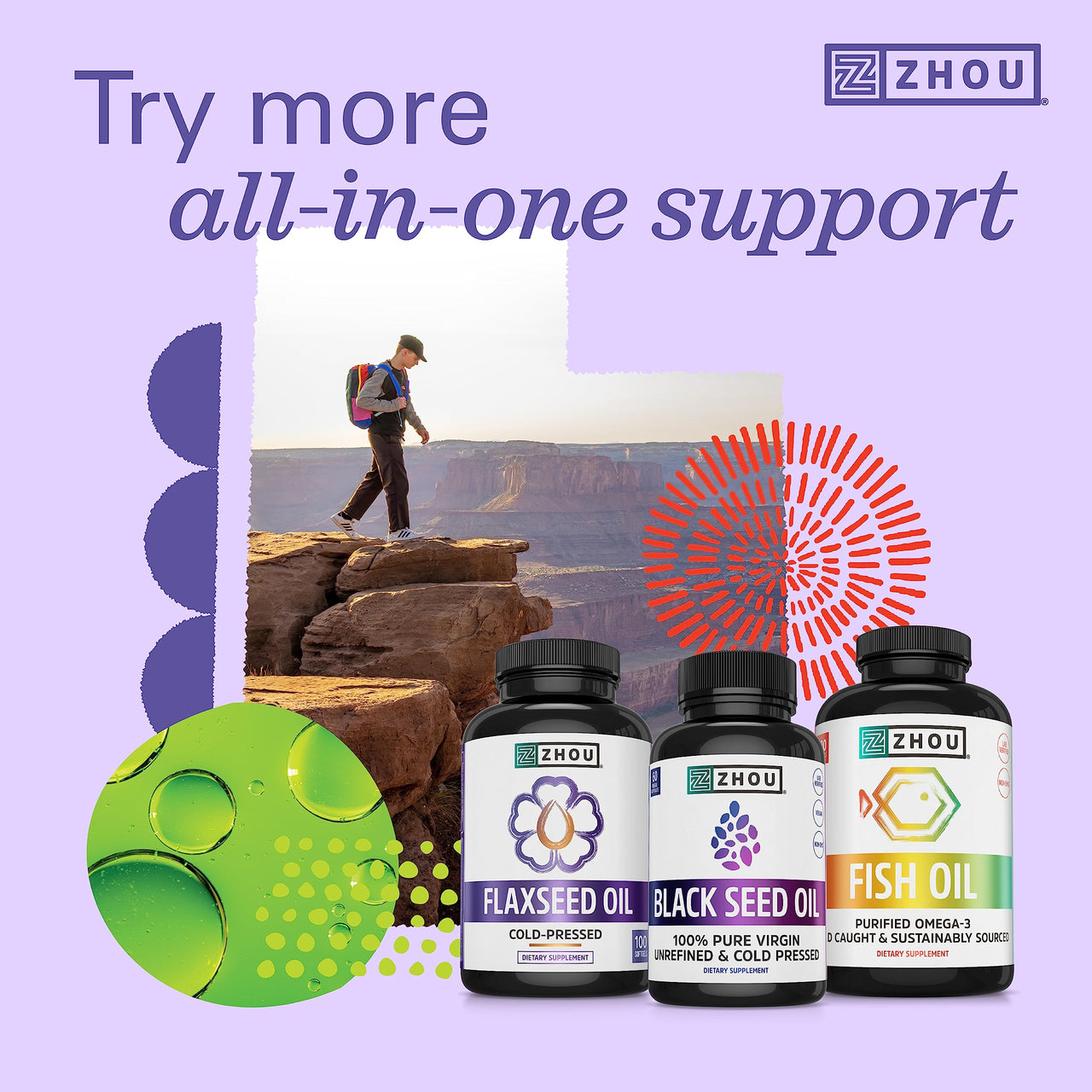 Zhou Organic Black Seed Oil - Black Cumin Seed Oil Cold Pressed, Nigella Sativa, Pure Unrefined Blackseed Liquid, Premium Supplement for Health with Thymoquinone, Omega 3 6 9 - 8 Fl Oz (Pack of 1)