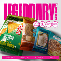 Thumbnail for Legendary Foods Cinnamon Roll 22g Protein Bars – Gluten-Free, Low Carb Meal Option – Sweet Zero Sugar Snack, Keto-Friendly – 10-Pack High Protein Pre- or Post-Workout Nutrition Bars - Milk Chocolate