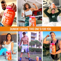 Thumbnail for Dymatize x Dunkin' Glazed Donut ISO100 Whey Protein Powder, 25g of Protein, 20 Servings, 5.5g BCAAs, 120 Cal., Gluten Free, 1g Fat, 1g Sugar, 2g Carb