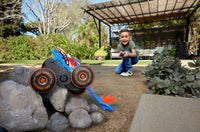 Thumbnail for Hot Wheels Monster Trucks Remote Control Toy Vehicle, Large-Scale RC Tiger Shark Climber with 3 Modes of Play for Racing, Climbing & Stunting