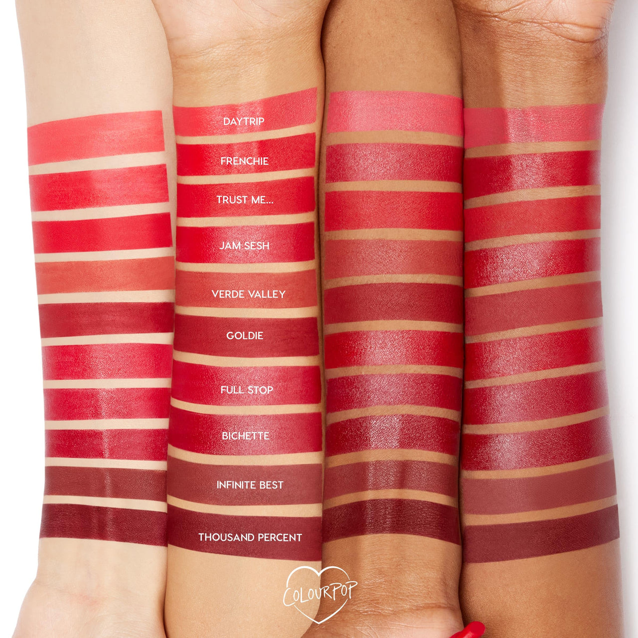 ColourPop Lippie Stix Vault - 10 Bold Red Lipsticks with a Long-Lasting Formula - Ultra-Pigmented Matte Lipstick with Vitamin E & Shea Butter for All Day Moisture - Hot in Here (0.04 oz)