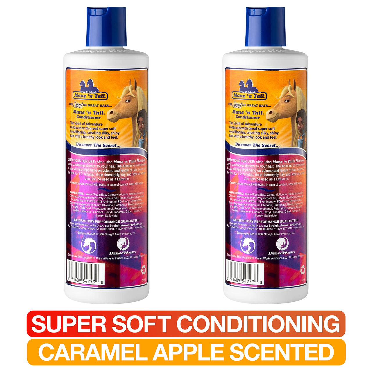 Mane 'n Tail Spirit Untamed Conditioner (2-Pack) â€“ Caramel Apple Scented, Gentle Leave-In Formula for Soft, Silky Hair (11.02 oz Each)