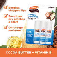 Thumbnail for Palmer's Cocoa Butter Formula Moisturizing Swivel Stick with Vitamin E, Lip Balm for Valentine's Day, Face & Body Moisturizer Stick, Ideal for Treating Dry Skin Patches (Pack of 3)