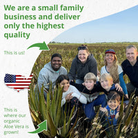 Thumbnail for Seven Minerals Organic Aloe Vera Gel from freshly cut 100% Pure Aloe - Big 12oz - HighestQuality, Texas grown, Vegan, Unscented - For Face, Skin, Hair, Sunburn relief