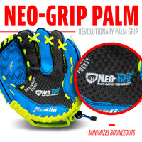 Thumbnail for Franklin Sports Neo-Grip Teeball Gloves, Blue, Right Hand Throw