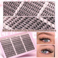 Thumbnail for Goddvenus Eyelash Extensions Wispy Natural DIY C Curl Individual Lashes Clusters Black 10-16mm 300pcs