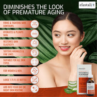 Thumbnail for Elastalift Concentrated Vitamin C + Turmeric Oil Anti Aging Facial Serum Skin Care Booster - Promote Clear & Brighten Skin Tone - Hydrate Dry Skin, Fight Redness, Restore Skin Strength - 1.75 Fl Oz