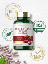 Thumbnail for Carlyle Tart Cherry Extract Capsules | 200 Count | Non-GMO and Gluten Free Formula | Traditional Herb Supplement