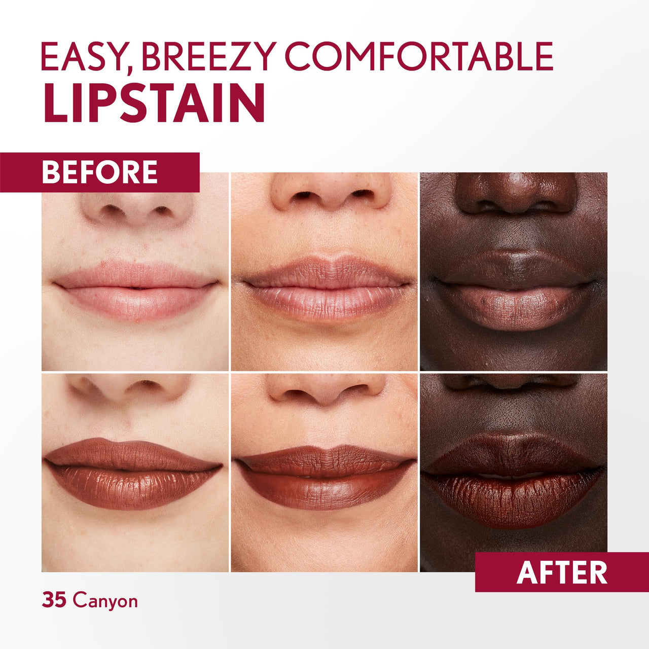COVERGIRL Outlast, 35 Canyon, Lipstain, Smooth Application, Precise Pen-Like Tip, Transfer-Proof, Satin Stained Finish, Vegan Formula, 0.06oz