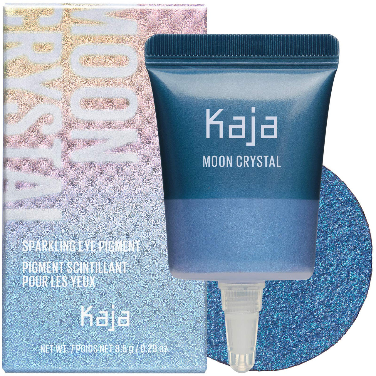 Kaja Eyeshadow - Moon Crystal | Sparkling Eye Pigment, Shimmering Royal Blue Finish, Highly Pigmented, Glitter, 08 Dark Matter, 0.29 Oz