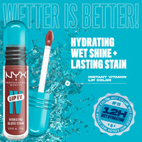 Thumbnail for NYX PROFESSIONAL MAKEUP Lip IV Hydrating Glossy Lip Stain, Long-Lasting, Tinted, Vegan Formula with 12 HR Hydration - Hydra Honey (Brown)