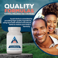 Thumbnail for Ayush Herbs Carditone - Natural Heart Health Supplement for Women & Men, BP Formula, Holistic Heart Support with Rauwolfia, Arjuna, Calcium, and Magnesium - 60 Vegetarian Caplets (1 Count)