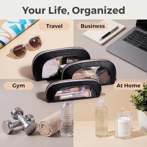 Image 6 of BS-MALL Makeup Bag Set Clear Travel Toiletry Organizer Pouches Pack of 3
