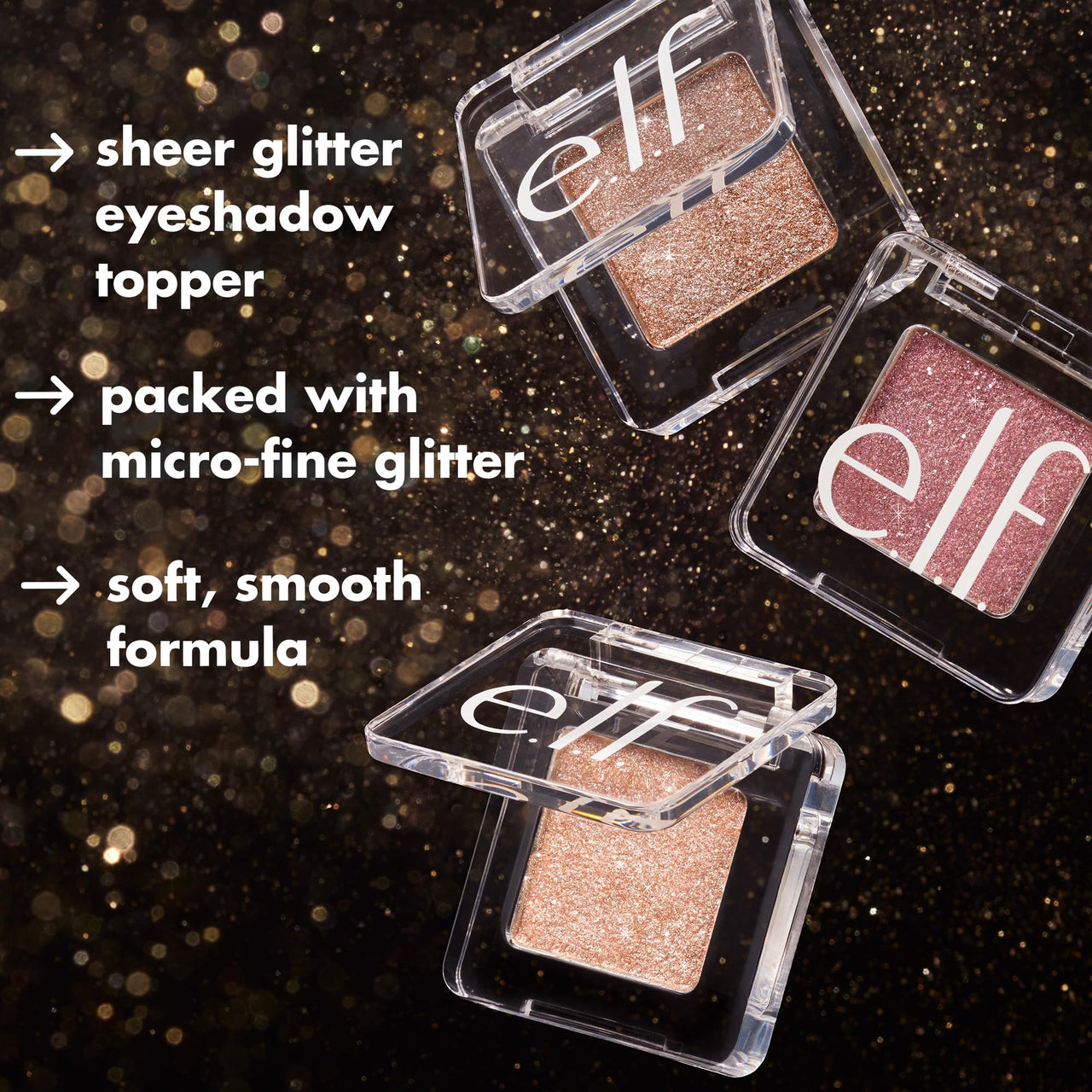 e.l.f. Fine As Fleck Glitter Eyeshadow, Long-Lasting Sheer Eye Makeup With A Shimmer Finish, Soft, Smooth Formula, Vegan & Cruelty-Free, Hypebiscus