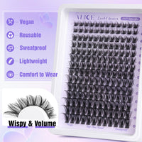 Thumbnail for ALICE Lash Clusters Wispy Eyelash Clusters 10-18mm 168pcs Cluster Eyelash Extensions Natural Volume Lash Extensions DIY Individual Lashes Clusters with Soft Thin Band