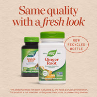 Thumbnail for Nature’s Way Ginger Root Capsules, 1100 mg per 2-Capsule Serving Ginger Supplement for Digestive Comfort and Motion-Related Nausea Support*, Vegan, Non-GMO Project Verified, 240 Count