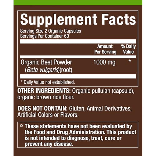 Image 2 of plnt Organic Beet Root 1,000 MG (120 Capsules)