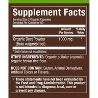 Thumbnail for Image 2 of plnt Organic Beet Root 1,000 MG (120 Capsules)