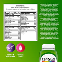 Thumbnail for Centrum Adult Multivitamin/Multimineral Supplement with Antioxidants, Zinc, Vitamin D3 and B Vitamins, Gluten Free, Non-GMO Ingredients - 200 Count
