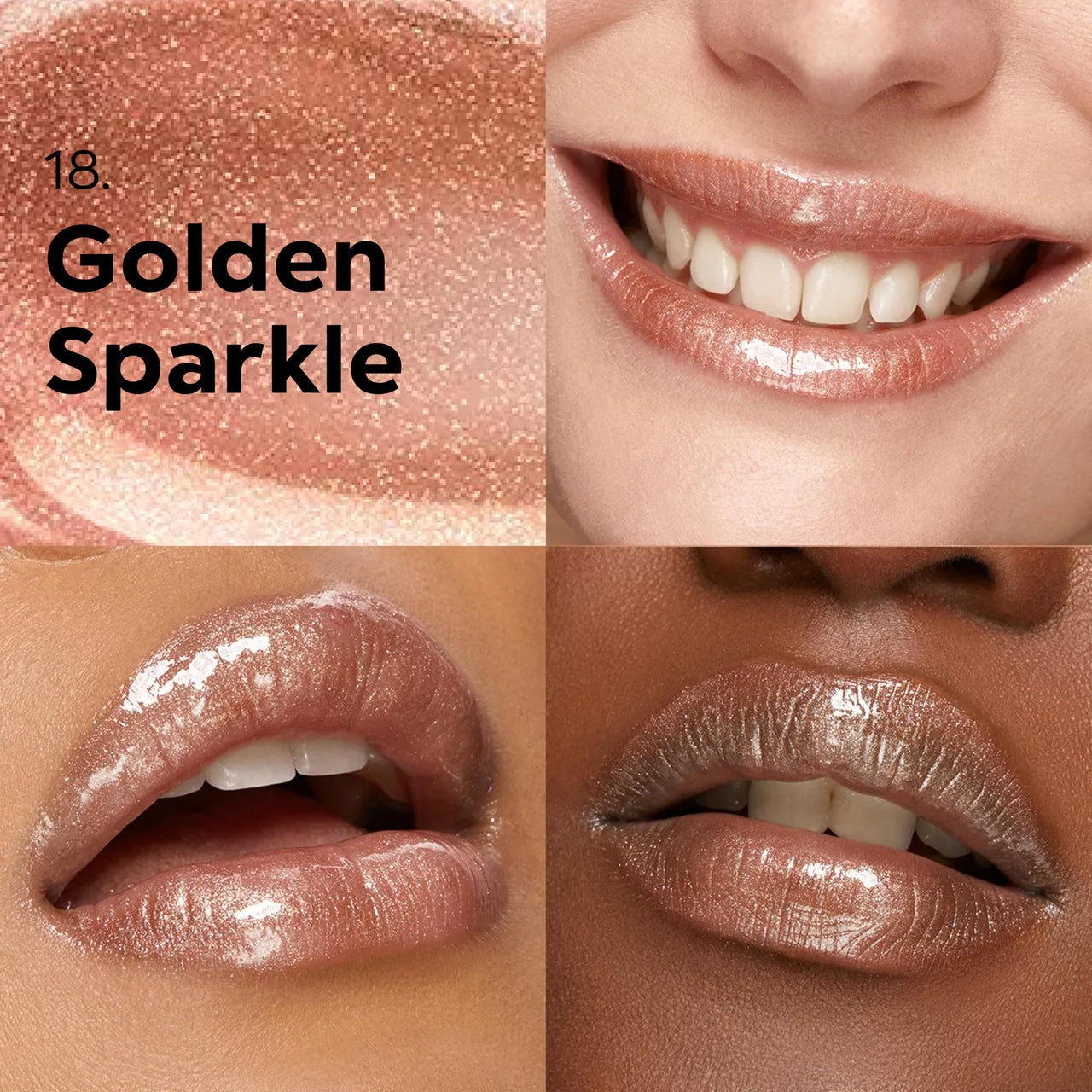 Kiko Milano 3D Hydra Lip Gloss – High Shine, Hydrating, Plumping, Non-Sticky, Moisturizing Lip Makeup – 18 Golden Sparkle – 6.5ml