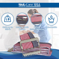 Thumbnail for Skil-Care Cotton Gait Belt, Stars & Stripes Design, Gait Belt for Seniors, 60” L x 2” W, Secure Metal Buckle, Durable Cotton Webbing Transfer and Physical Therapy Belt, 252015